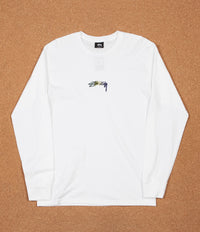 Stussy Smooth Stock Embroidered Long Sleeve T-Shirt - White
