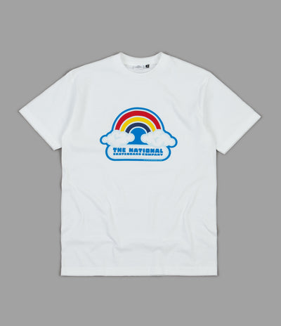 The National Skateboard Co Double Rainbow T-Shirt - White