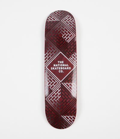 The National Skateboard Company Classic (High Concave) Deck - Black Wash Red Stain - 8.25"