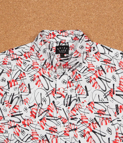 The Quiet Life Jarvis Long Sleeve Shirt - Red / White