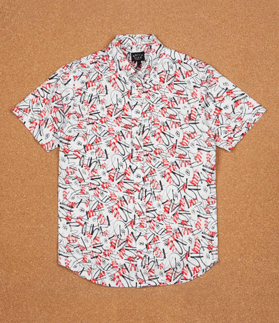 The Quiet Life Jarvis Short Sleeve Shirt - Red / White