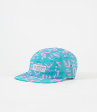 The Quiet Life Neon Tribe 5 Panel Camper Cap  - Blue / Pink