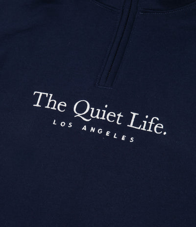 The Quiet Life Serif Embroidered Mock Neck Sweatshirt - Navy