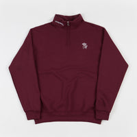 The Quiet Life Shhh 1/4 Zip Sweatshirt - Burgundy thumbnail