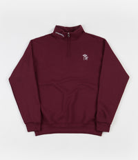 The Quiet Life Shhh 1/4 Zip Sweatshirt - Burgundy