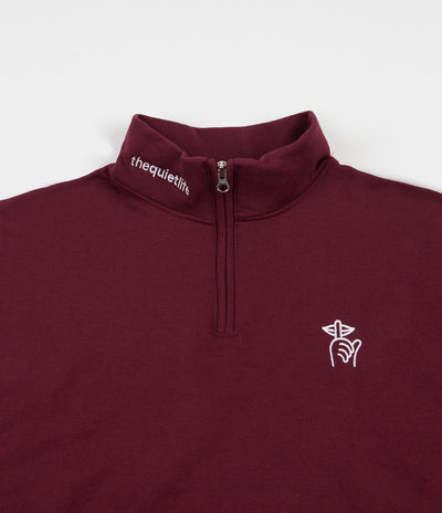 The Quiet Life Shhh 1/4 Zip Sweatshirt - Burgundy