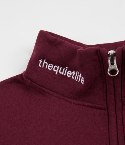 The Quiet Life Shhh 1/4 Zip Sweatshirt - Burgundy