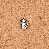 The Quiet Life Shhh Pin Badge - White thumbnail