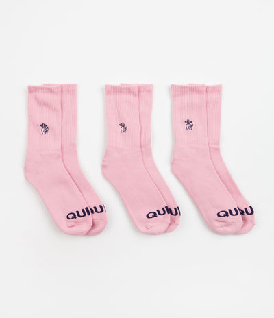 The Quiet Life Shhh Socks (3 Pair) - Pink