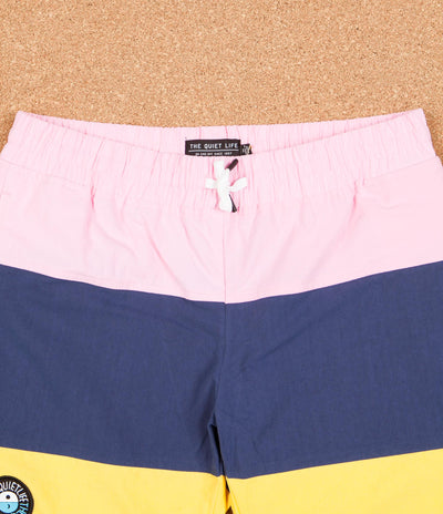 The Quiet Life Solar Beach Shorts - Pink / Navy / Yellow