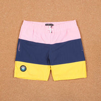 The Quiet Life Solar Beach Shorts - Pink / Navy / Yellow thumbnail