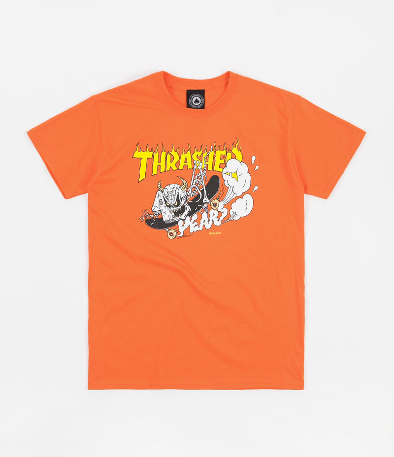 Thrasher 40 Years Neckface T-Shirt - Orange | Flatspot