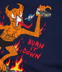 Thrasher Burn It Down T-Shirt - Navy | Flatspot