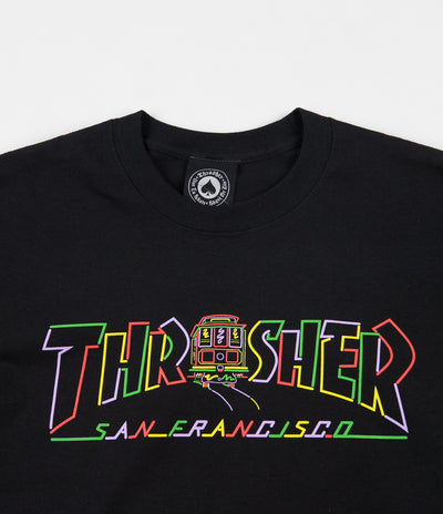 Thrasher Cable Car Long Sleeve T-Shirt - Black