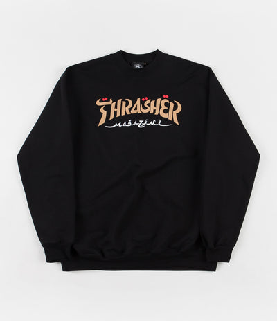 Thrasher Calligraphy Crewneck Sweatshirt - Black