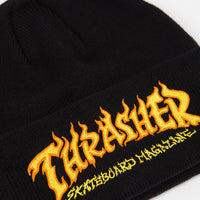 Thrasher Fire Logo Beanie - Black thumbnail