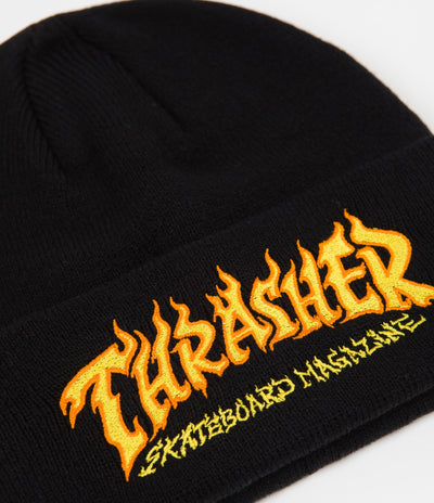 Thrasher Fire Logo Beanie - Black