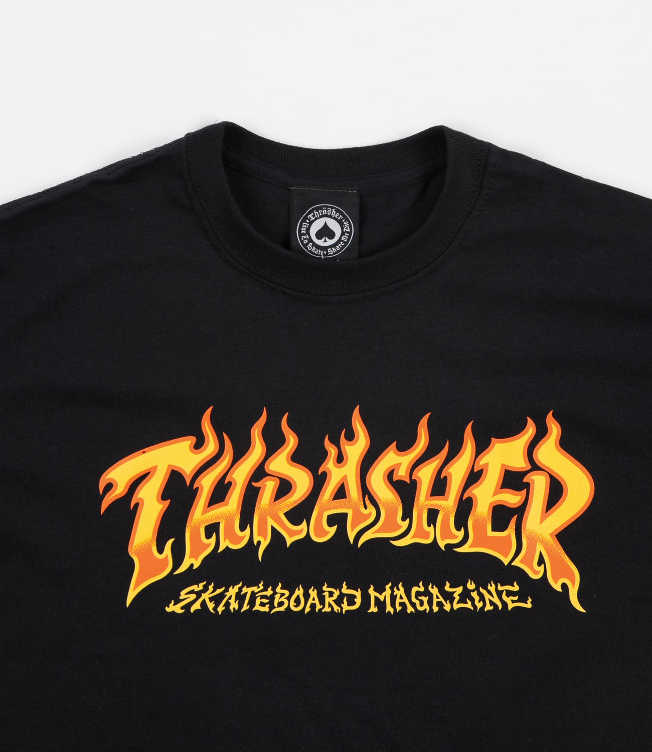 Thrasher Fire Logo T-Shirt - Black | Flatspot