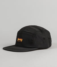 Thrasher Flame Logo 5 Panel Cap - Black