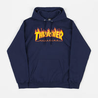 Thrasher Flame Logo Hoodie - Navy thumbnail