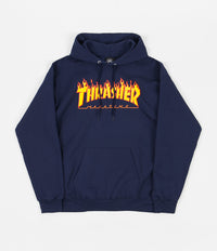 Thrasher Flame Logo Hoodie - Navy