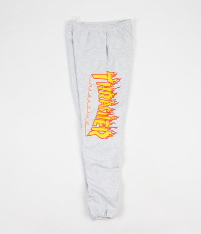 Thrasher Flame Logo Sweatpants - Grey