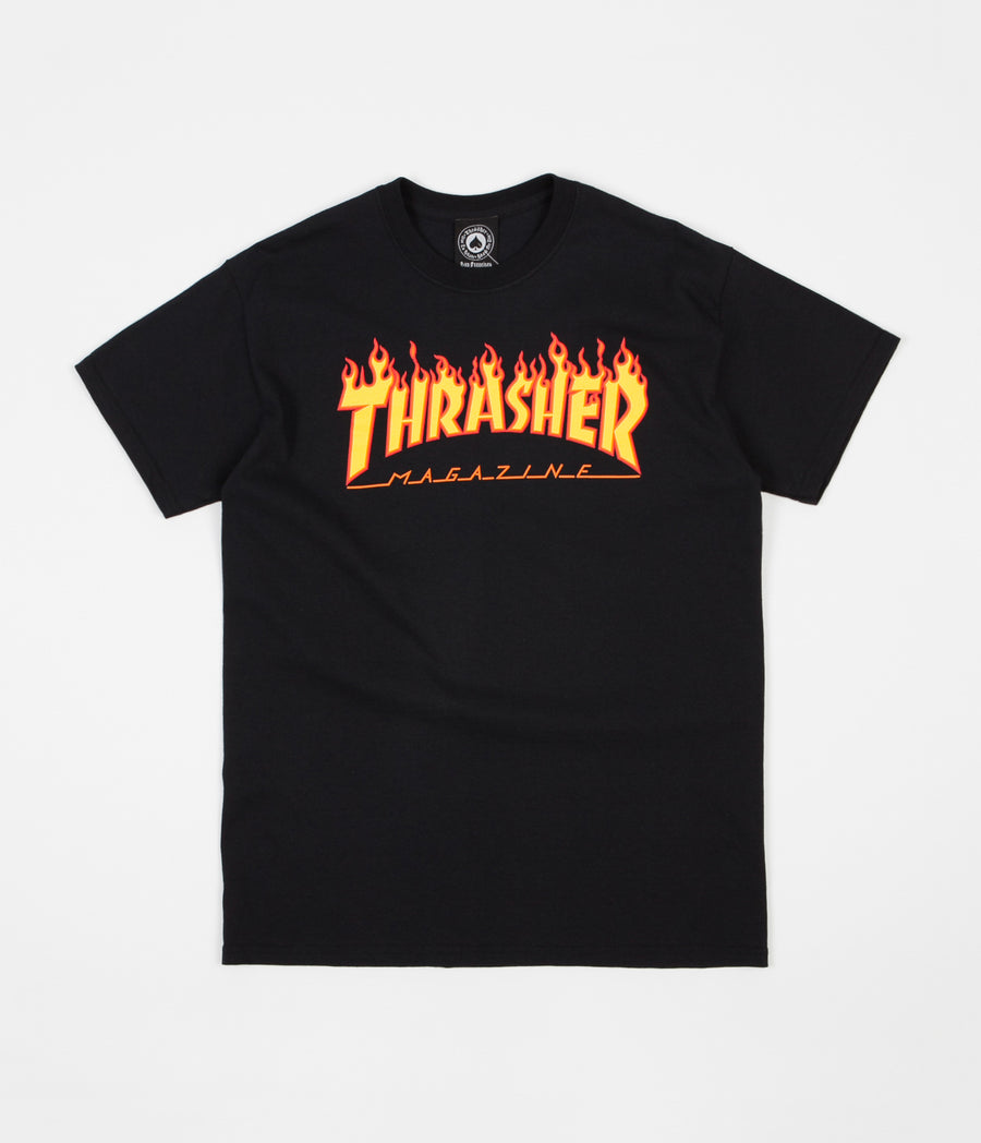 Thrasher Flame Logo T-Shirt - Black