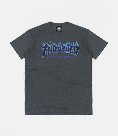 Thrasher Flame Logo T-Shirt - Dark Heather