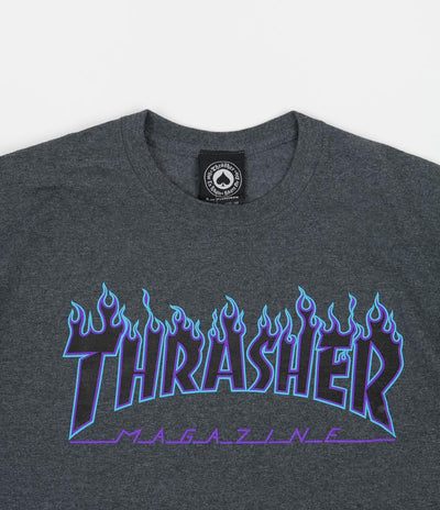 Thrasher Flame Logo T-Shirt - Dark Heather
