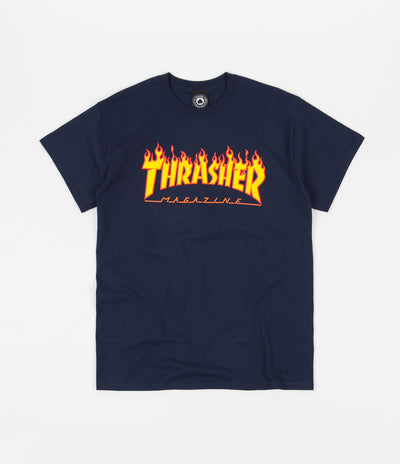 Thrasher Flame Logo T-Shirt - Navy