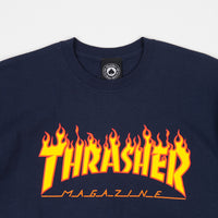 Thrasher Flame Logo T-Shirt - Navy thumbnail