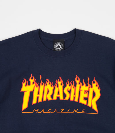 Thrasher Flame Logo T-Shirt - Navy