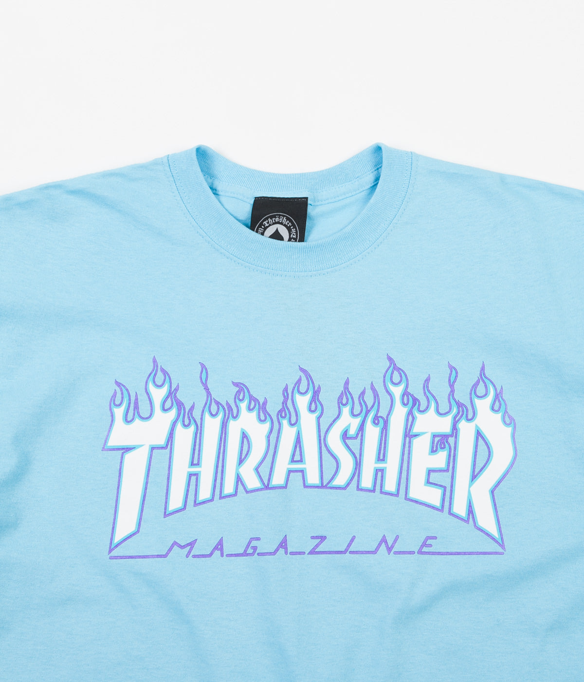 Thrasher Flame Logo T-Shirt Sky Blue Flatspot - Main Image
