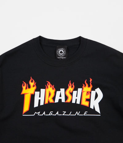 Thrasher Flame Mag Logo T-Shirt - Black