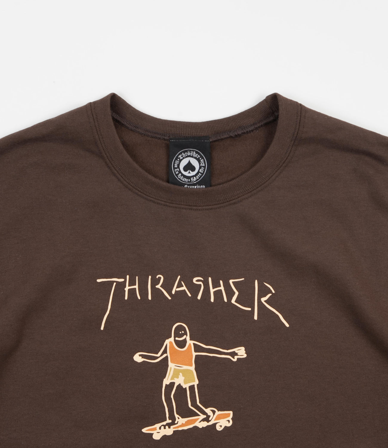 Thrasher Gonz Crewneck Sweatshirt Dark Chocolate Flatspot