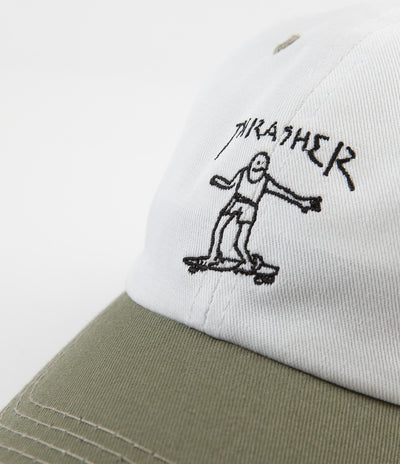 Thrasher Gonz Old Timer Cap - White / Olive