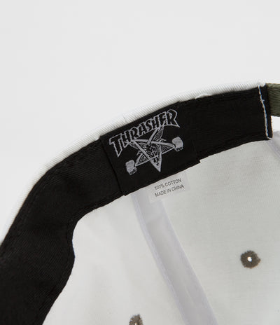 Thrasher Gonz Old Timer Cap - White / Olive