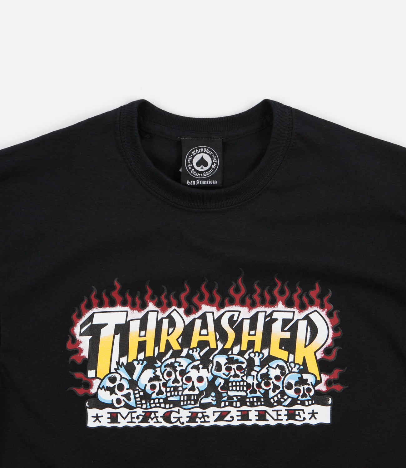 Thrasher Krak Skulls T Shirt Black Flatspot
