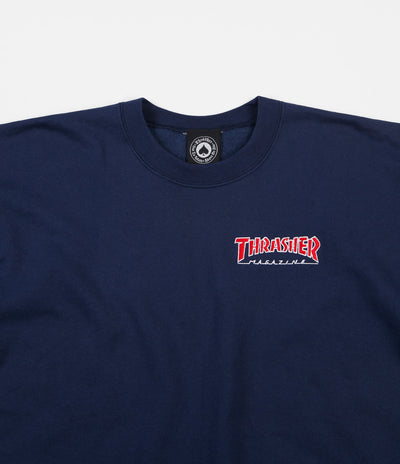 Thrasher Outlined Crewneck Sweatshirt - Navy