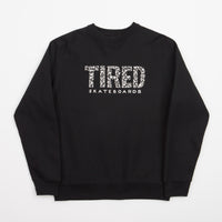 Tired Elephant Pattern Crewneck Sweatshirt - Black thumbnail