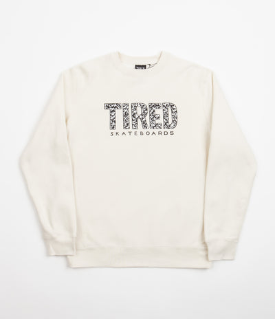 Tired Elephant Pattern Crewneck Sweatshirt - Bone