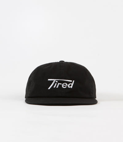Tired Long T Logo Cap - Black