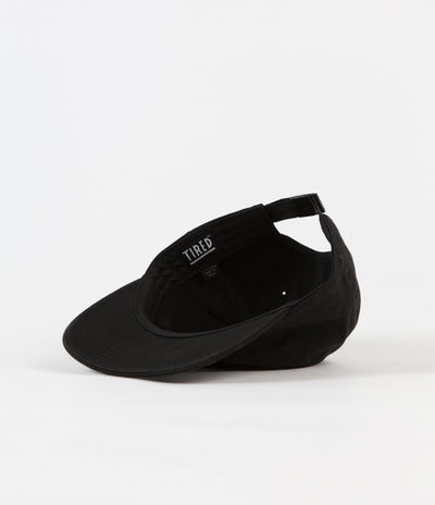 Tired Long T Logo Cap - Black