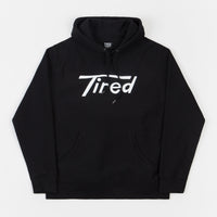 Tired Long T Logo Hoodie - Black thumbnail