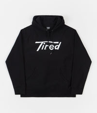 Tired Long T Logo Hoodie - Black