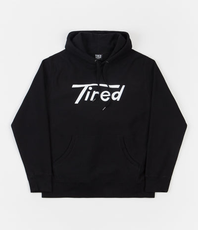 Tired Long T Logo Hoodie - Black
