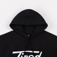 Tired Long T Logo Hoodie - Black thumbnail