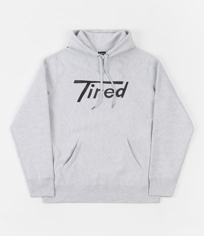 Tired Long T Logo Hoodie - Heather Grey