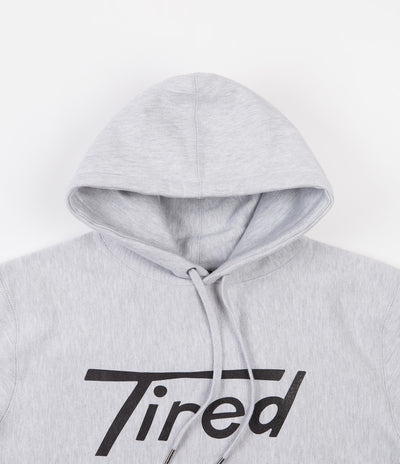 Tired Long T Logo Hoodie - Heather Grey