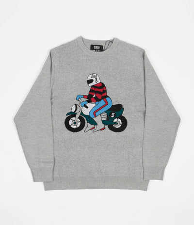 Tired Moto Knit Sweatshirt - Grey
